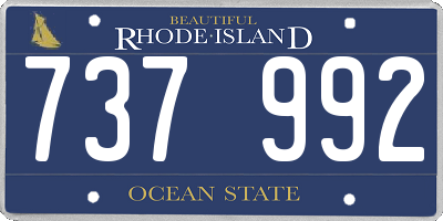 RI license plate 737992