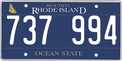 RI license plate 737994