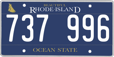 RI license plate 737996