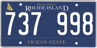 RI license plate 737998