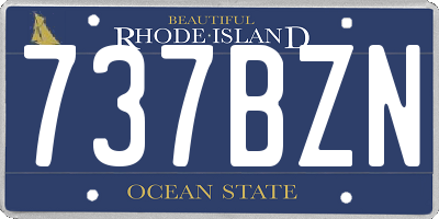 RI license plate 737BZN