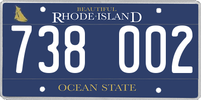 RI license plate 738002