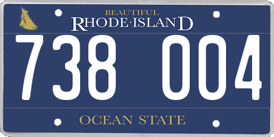 RI license plate 738004