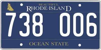 RI license plate 738006