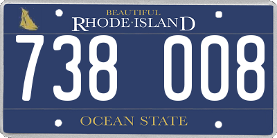 RI license plate 738008