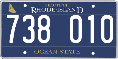 RI license plate 738010