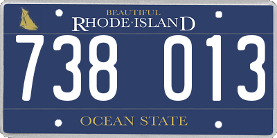RI license plate 738013