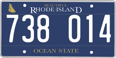 RI license plate 738014