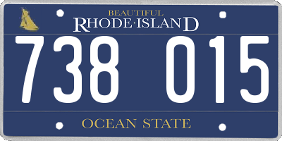 RI license plate 738015