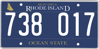 RI license plate 738017