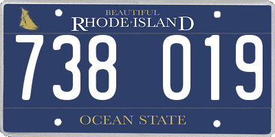 RI license plate 738019