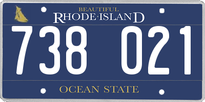 RI license plate 738021