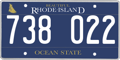 RI license plate 738022