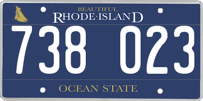 RI license plate 738023