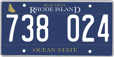 RI license plate 738024