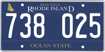 RI license plate 738025