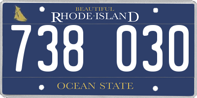 RI license plate 738030