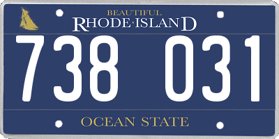 RI license plate 738031