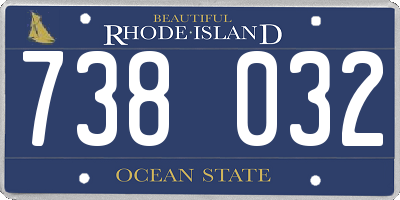 RI license plate 738032