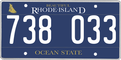 RI license plate 738033