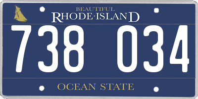 RI license plate 738034