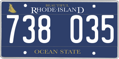 RI license plate 738035
