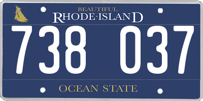 RI license plate 738037