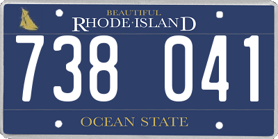 RI license plate 738041