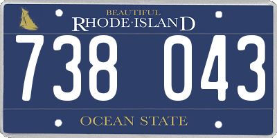 RI license plate 738043