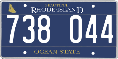 RI license plate 738044
