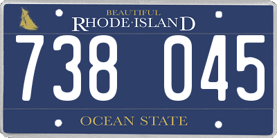 RI license plate 738045