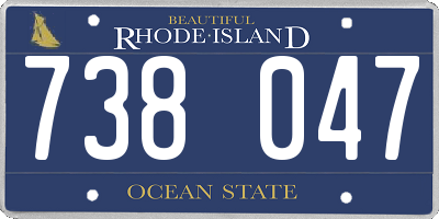RI license plate 738047