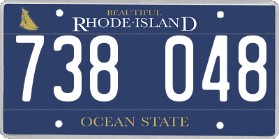 RI license plate 738048
