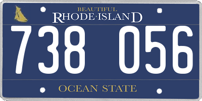 RI license plate 738056