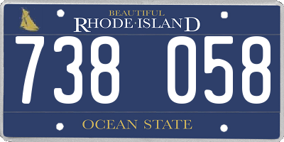 RI license plate 738058