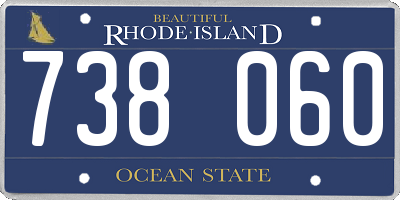 RI license plate 738060
