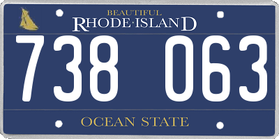RI license plate 738063
