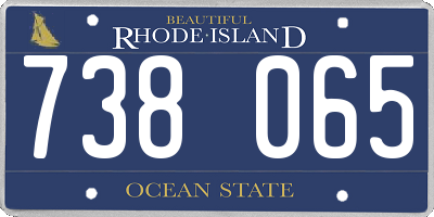 RI license plate 738065