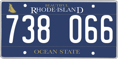 RI license plate 738066