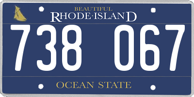 RI license plate 738067