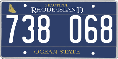 RI license plate 738068