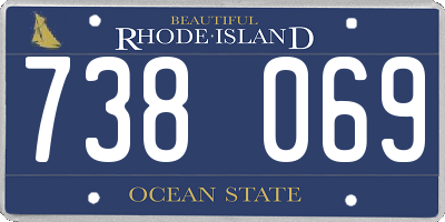 RI license plate 738069