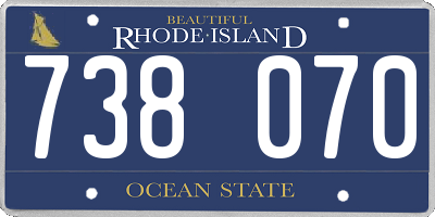 RI license plate 738070