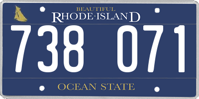 RI license plate 738071