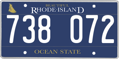 RI license plate 738072
