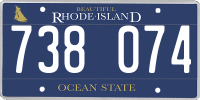 RI license plate 738074