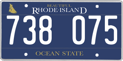 RI license plate 738075
