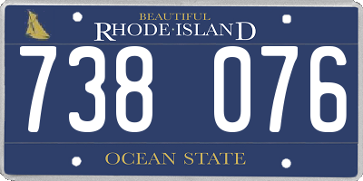 RI license plate 738076