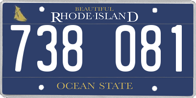 RI license plate 738081