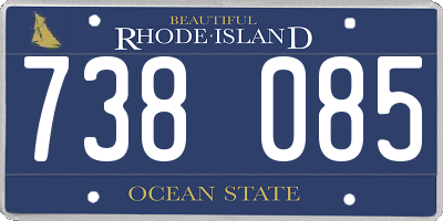 RI license plate 738085